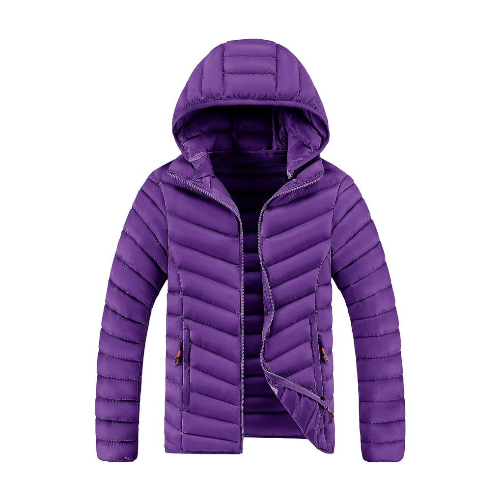 Uformell Herre Bomullsjakke Hette Vindtett Vinter Daglig