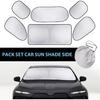 Six Piece Car Window Glass Sunshade Kit, Reflective Interior Privacy Protection Sunscreen Heat Shield, Modification Replacement Parts, Universal for