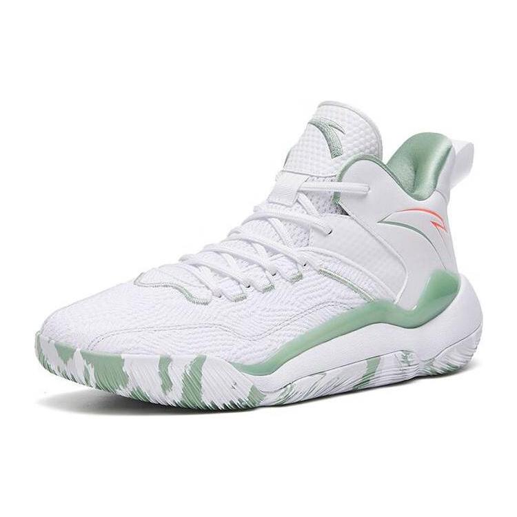 New Anta Laser 4 Cushioning Anti Slip And Wear Resistant Mid Top Basketball Shoes Men's White 112311607-6