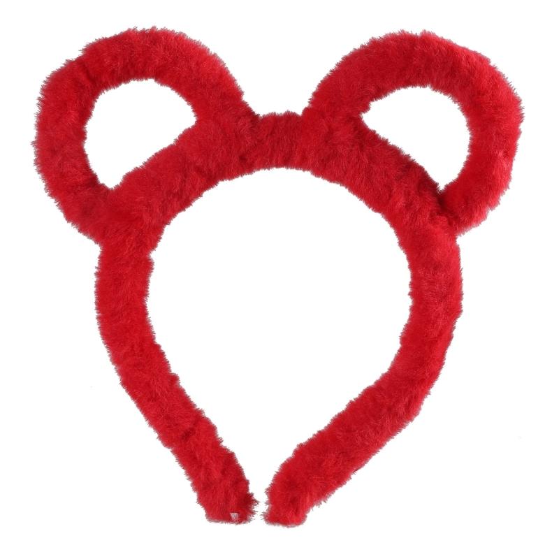 Soft Bear Ears Headbands Plush Mouse Hair Hoop for Washing Face Cartoon Animal Hairbands Halloween Costume Cosplay Headpiece