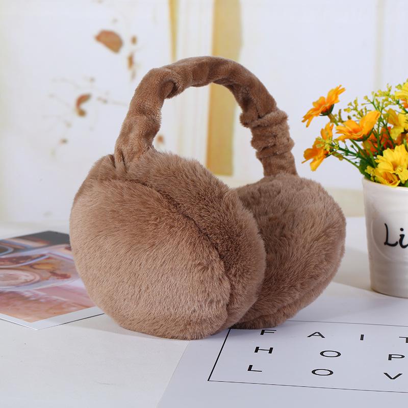 Orecchie da Animale Carine Morbide Paraorecchie Forma di Hamburger Accessori Abbigliamento Borsa Orsetto Peluche Paraorecchie Pieghevoli