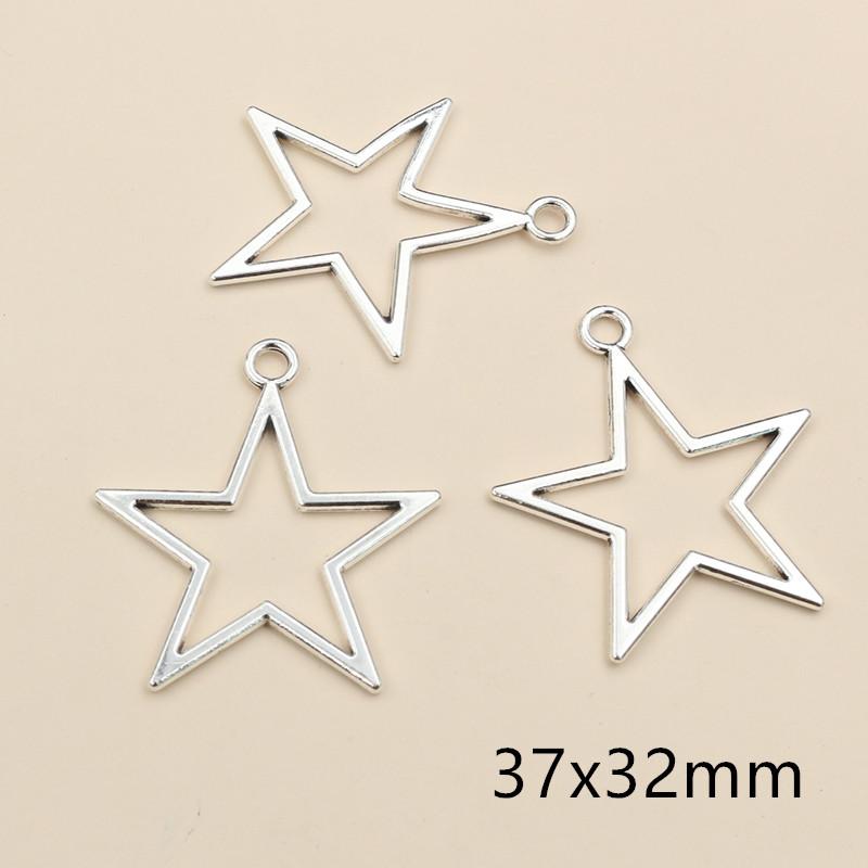 20 Stück Antik Versilbert Mond Stern Handgefertigt Anhänger Metall DIY Schmuckherstellung Zubehör Fundstücke Halskette Armband