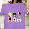 Funny Midoriya Izuku Bakugou Katsuki Todoroki Shoto T-shirt Men's Women's Anime Harajuku Hip Hop Shirt Tops