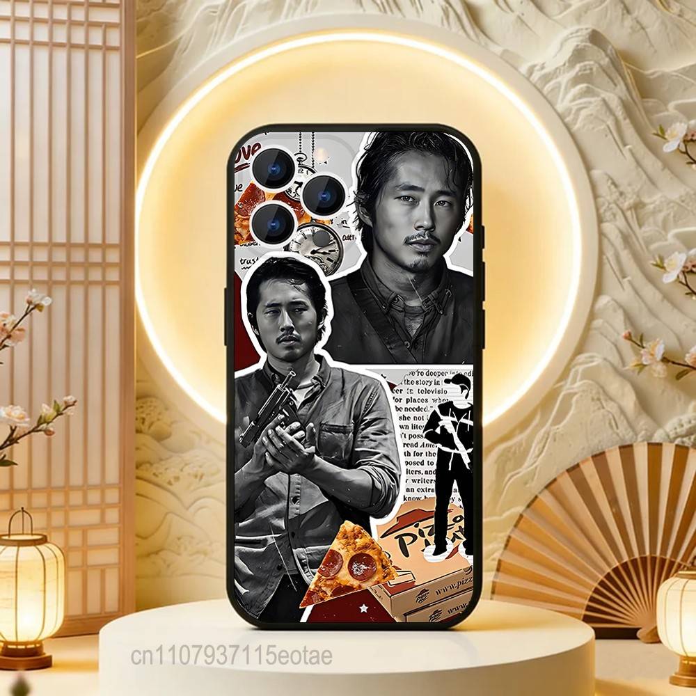 TWD Walking Dead Character Phone Case Silicone Soft For IPhone 16,17,15,11,13,12,14,Mini,Pro,Max,Plus,Air,E Black