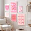 Pink Flower Market Exhibition Canvas Painting Angel Number Abstract Poster Wall Art Poster Bedroom Girls Room Frameless Wall Art