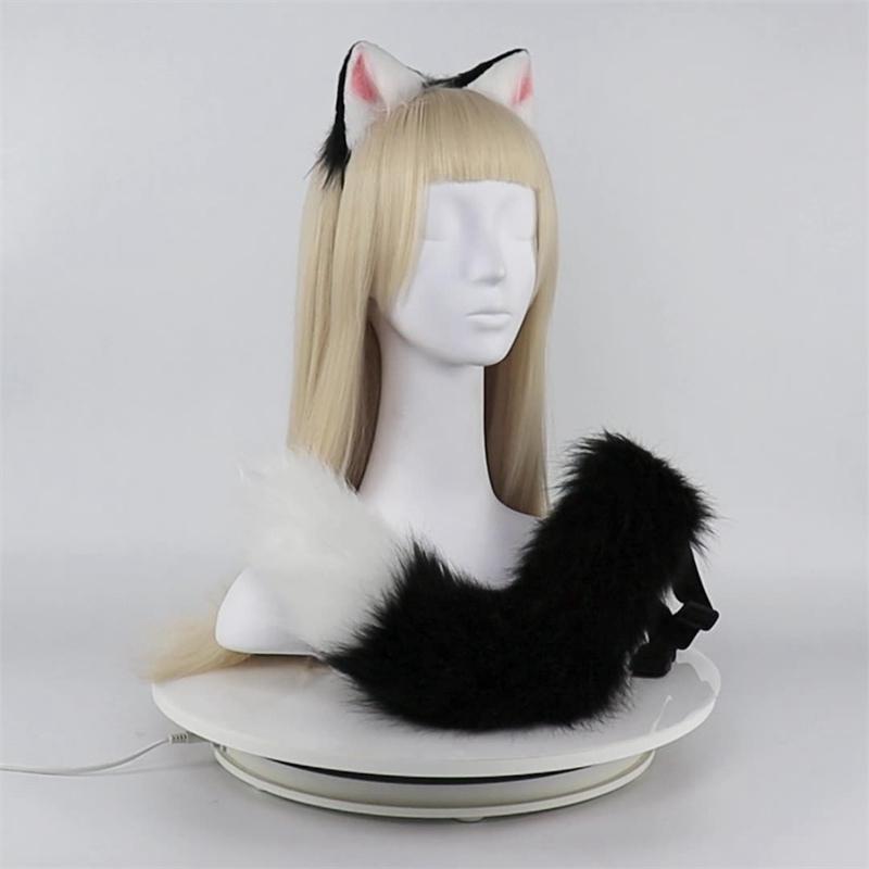 Nouveau bandeau de queue de renard de simulation de fête d'Halloween réglable en peluche pour cosplay