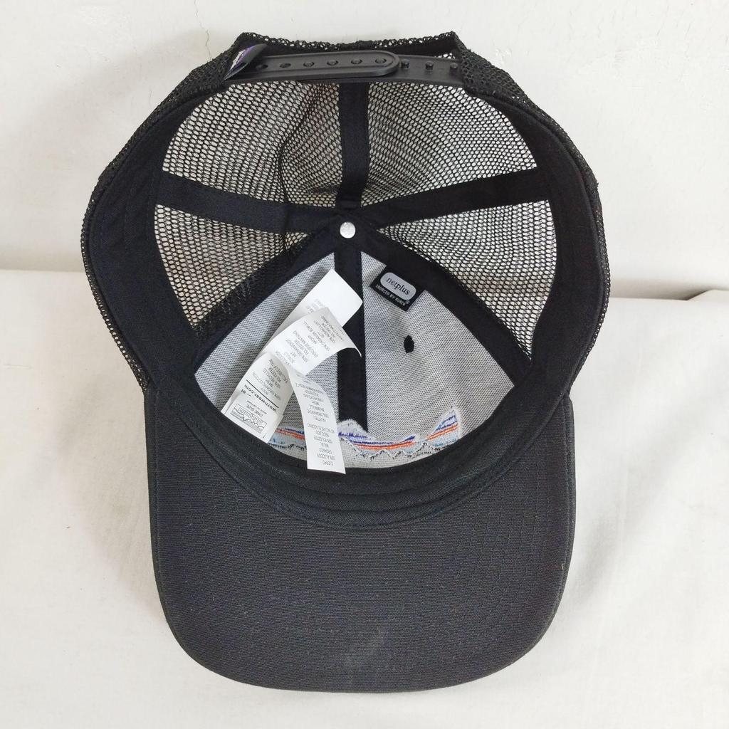 Used Patagonia Patagonia Fish Logo Embroidery Trucker Hat 6 Panel Mesh Size Adjustable One Size Black F631