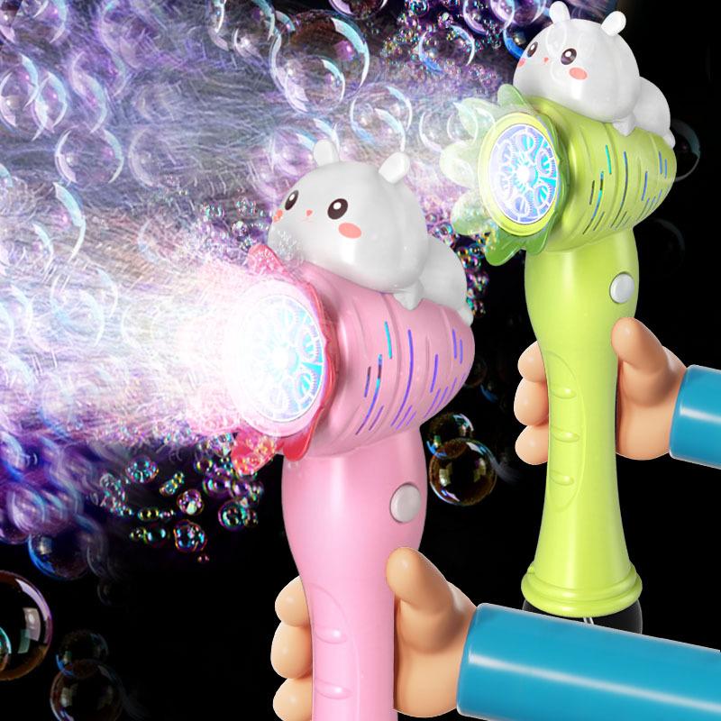 Children Bubble Machine Animal Electric Handheld Gatling Bubble Gun With Automatic Lights Music And Kids Summer Outdoor Bath Toy