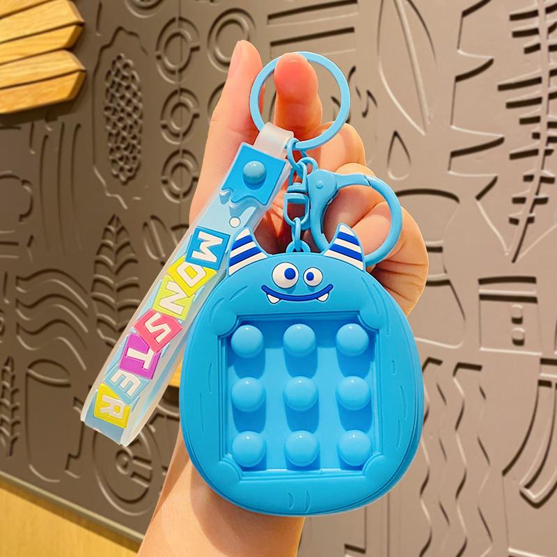 Stress Monster Cute Relief Squeeze Toy Keychain Adorable Pvc Zinc Gift Alloy