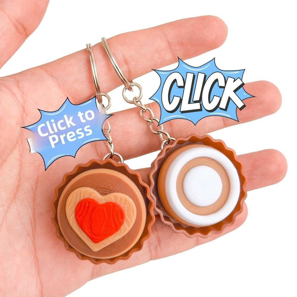 Cartoon 3D Printed Clicker Toys Shells Simulated Dessert Keychain Stress Relief Toys  Fidget Toys