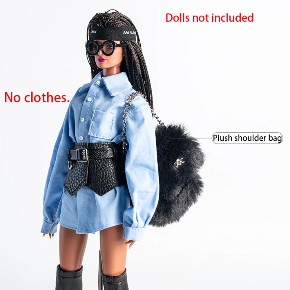 30cm Ubranka i Akcesoria dla Lalki Fajnej Dziewczyny Futurystyczna Nowoczesna Skórzana Kurtka/Koszula/Okulary Moda Przebranie Dla Lalki Supermodelki 1/6