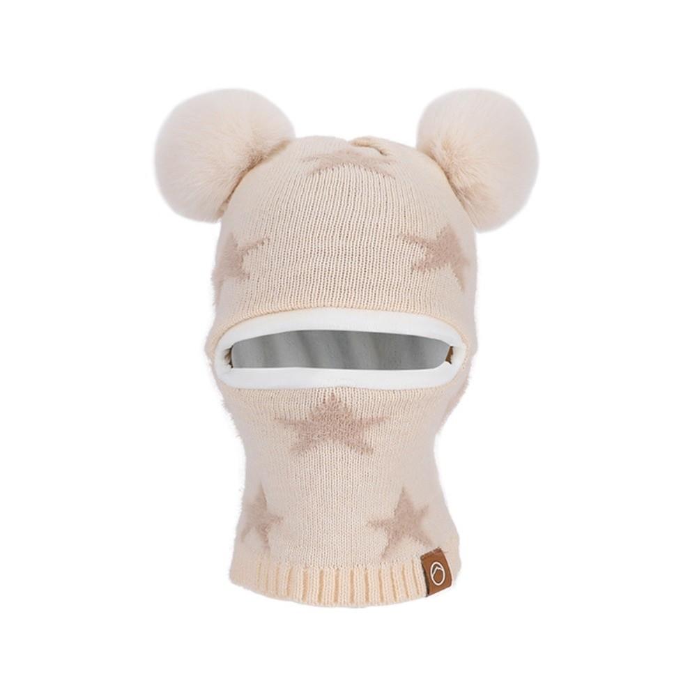 Ear Protection Winter Neck Gaiter Hat Acrylic Full Face Cover Hat Protective Pom Pom Hat For Boys