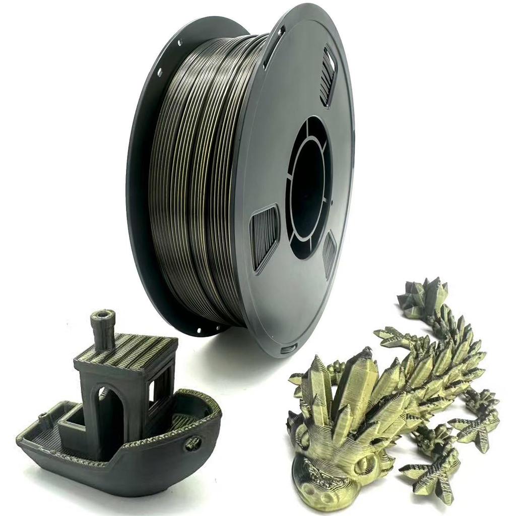 1KG 1.75mm PLA Silk Dual Color 3D Printer Filament Multiple Extruded Plastic Rods Including PETG Nylon Available Materials PPA