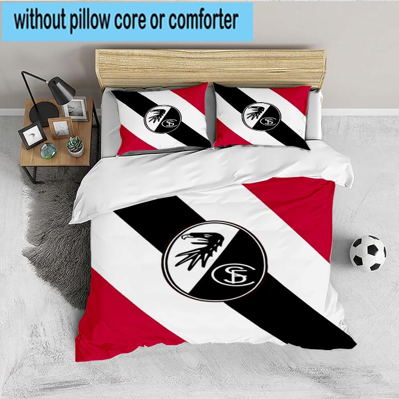 3PCS Eagle Symbol Frei-burg Football Bedding set,Ideal for1pc Duvet Cover And 2pcs Pillowcases Perfect for Christmas gift,Ideal for Bedroom,Dormitory