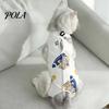 Cat Clothes Recovery Suit, Soft Cotton Clothing, Cute Cartoon Print Four-Leg Clothes, Lightweight Wear After Surgery Apparel for Female Male