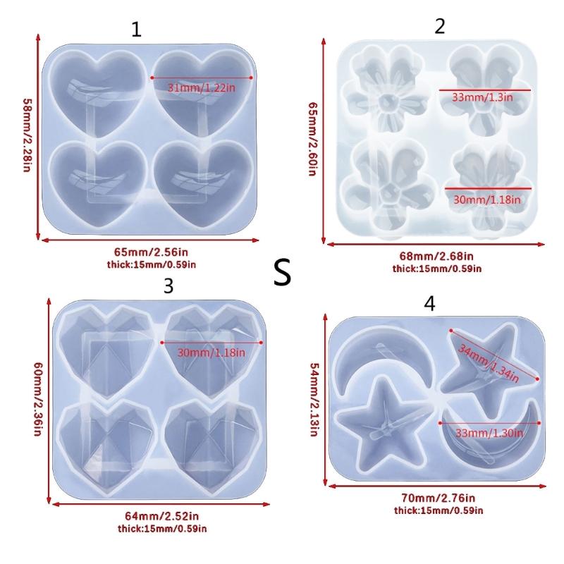 DIY Kristall Schlüsselanhänger Silikonform mit Loch, Epoxidharz Bastelformen für Valentinstag Feiertags Festival Dekorationen