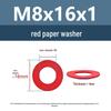 Yigu Red Mica Paper Washer Gasket M2-M20 Flat Washer