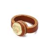 IL BISONTE Genuine Leather Cowhide for Men and Brown Ring, Leather, Unisex, Women,