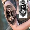 1 Sheet Evil Witch Zombie Vampire Temporary Tattoos For Men Women Adults Halloween Long Lasting Waterproof Fake Tattoo Sticker