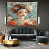 Cherry Blossom Lady Pattern Digital printing polyester wall hanging tapestry decorative Living room bedrooms background gift
