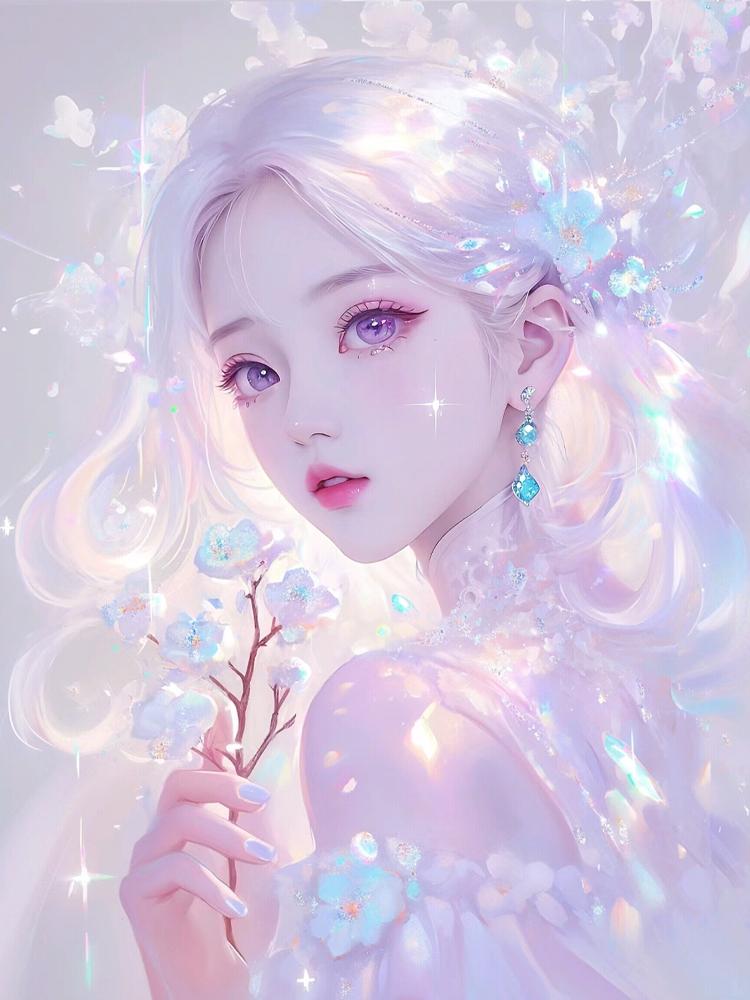 5D DIY Diamond Painting Woman Girl Portrait Full Square Round Girl Mosaic Flower Embroidery Cartoon Needlework Wall Decoration