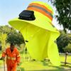 Atmungsaktiver Sonnenhut mit Ventilator Elastischer Hut mit breiter Krempe Praktischer Sicherheits-Reflektorhut für die Feldarbeit
