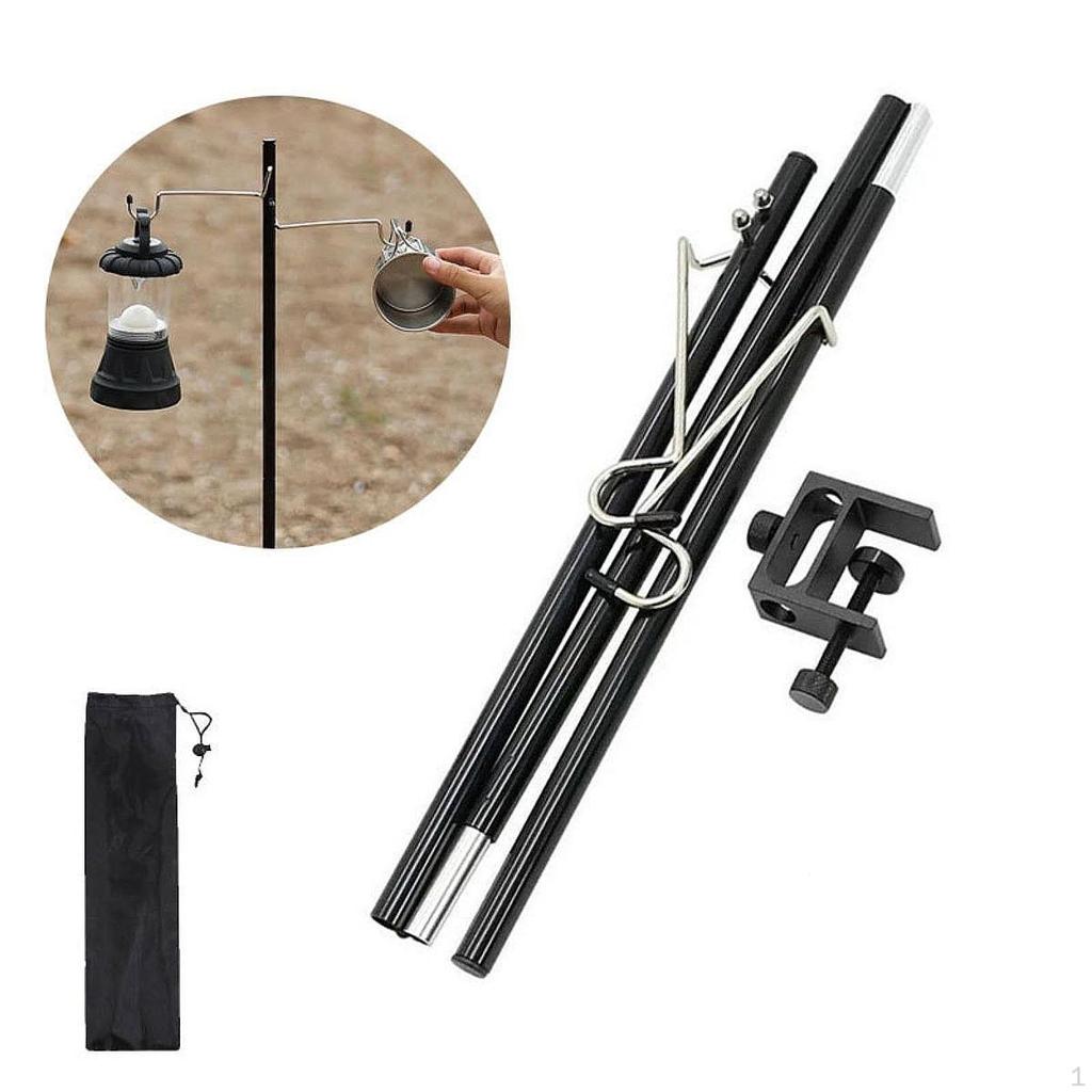 Camping Lantern Stand Hanging Light Holder Desktop Lightweight Folding Lamp Pole for