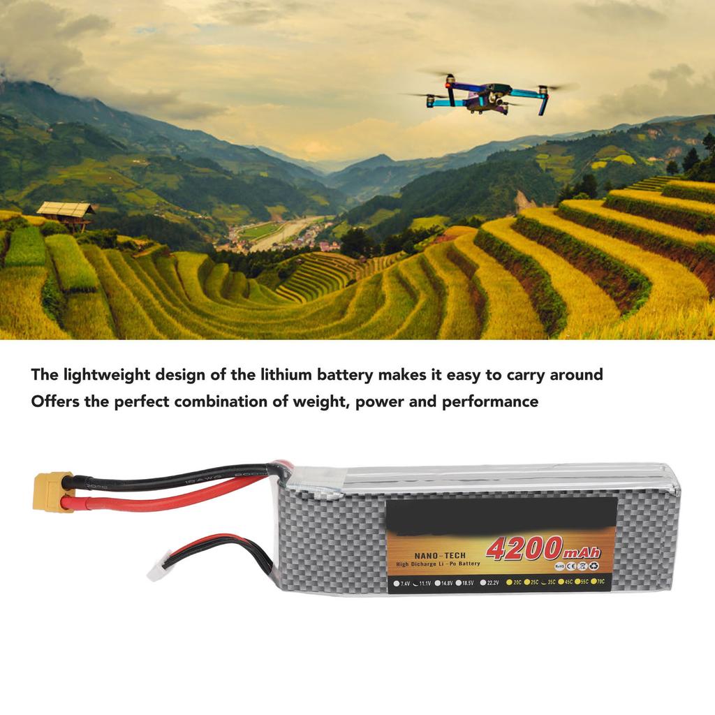 11.1V 4200mAh Lithium Battery Replacement 35C 3S XT60 Plug LiPo Battery For 1/10 RC Car Plane Helicopter Drone