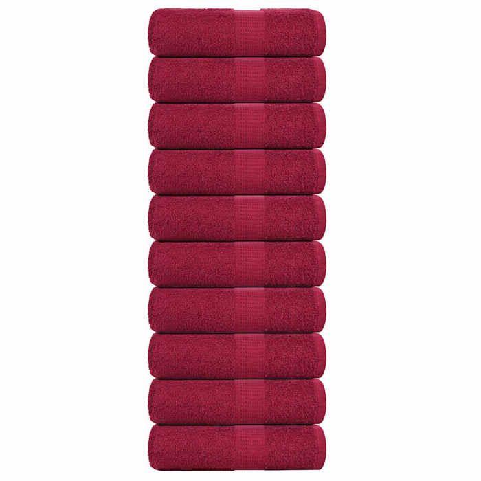 VidaXL Guest Towels 10pcs Burgundy 30x50 Cm 360 G/m² 100% Cotton, Towel, Face Towel, Set of 136733