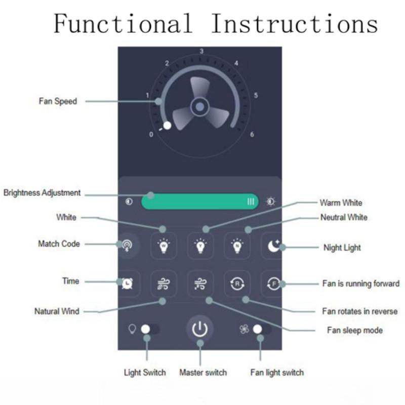 DC Motor Small Electric Ceiling Fan Light Household 6-Speed Strong Wind Ceiling Fan Indoor Remote Control Fan Lamp