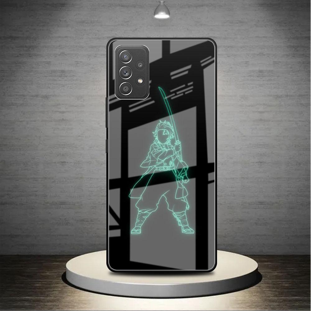 Demon Slayer Anime Cute Glass Case For Samsung Galaxy A52 A71 A50 A51 A70 A21s A31 A72 A10 A12 A30 A22 5G Phone Cover
