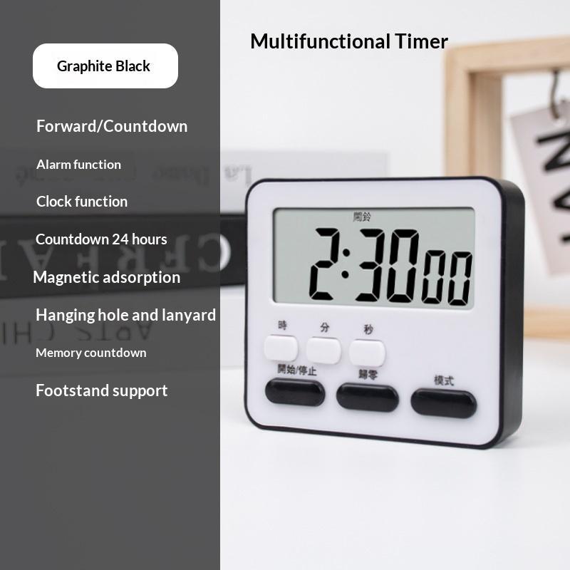 Digital Display Kitchen Timer Countdown Stopwatch Cooking Alarm Clock Portable for Students Exam Timing