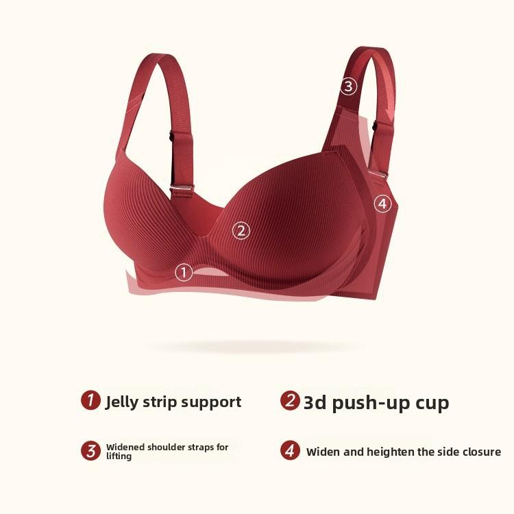Female Summer Big Bosoms Show Small Support To Prevent Sagging Adjustment Type No Trace No Underwire Underwear
