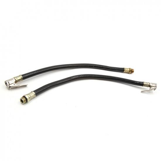 TWO Rubber Air Hose Chuck Tire Pressure Inflator  for Car Motorcycle