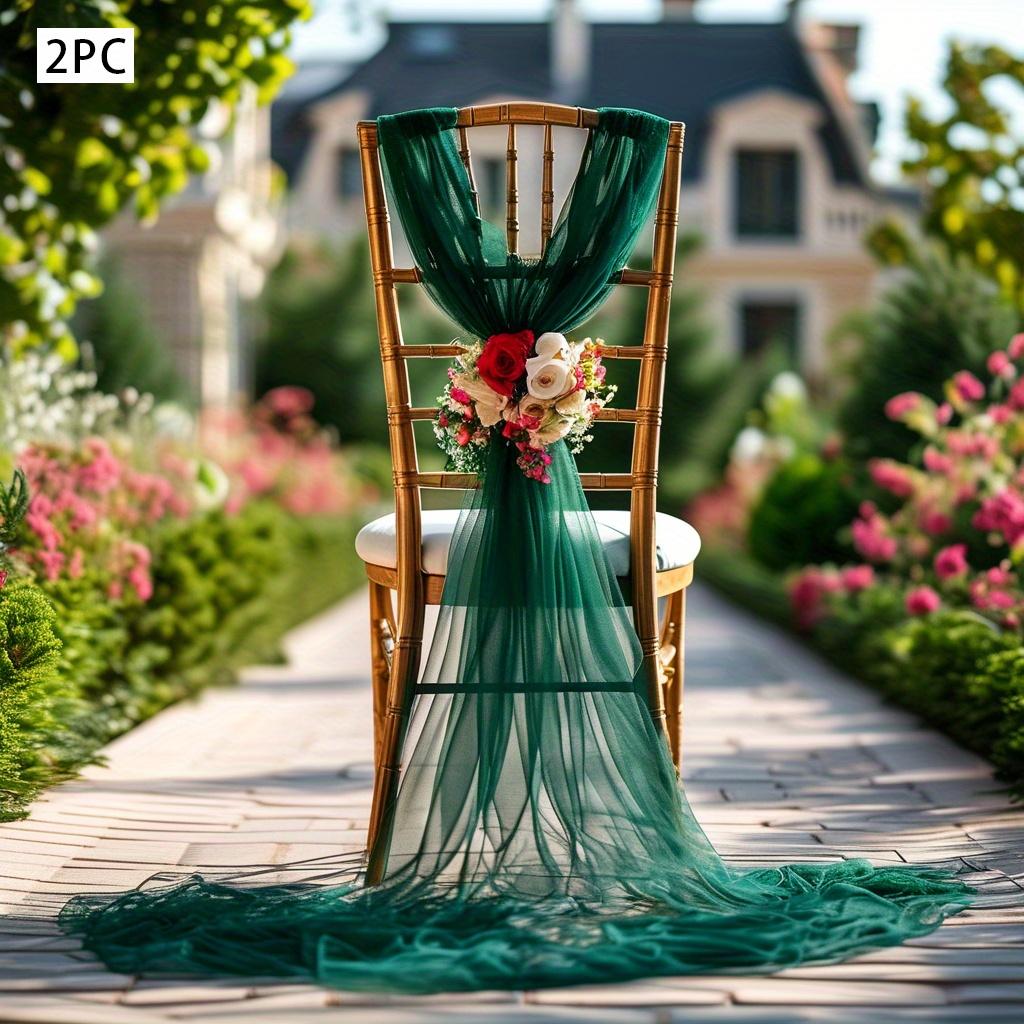 Set of 10/50 Chair Sashes Elegant Wedding Chair Decor Semi-Sheer Tulle for Wedding Parties Churches Christmas Aisle Accent