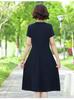 Elegant Summer Dress for Mid-Aged Women: Fashionable & Slimming with Short Sleeves