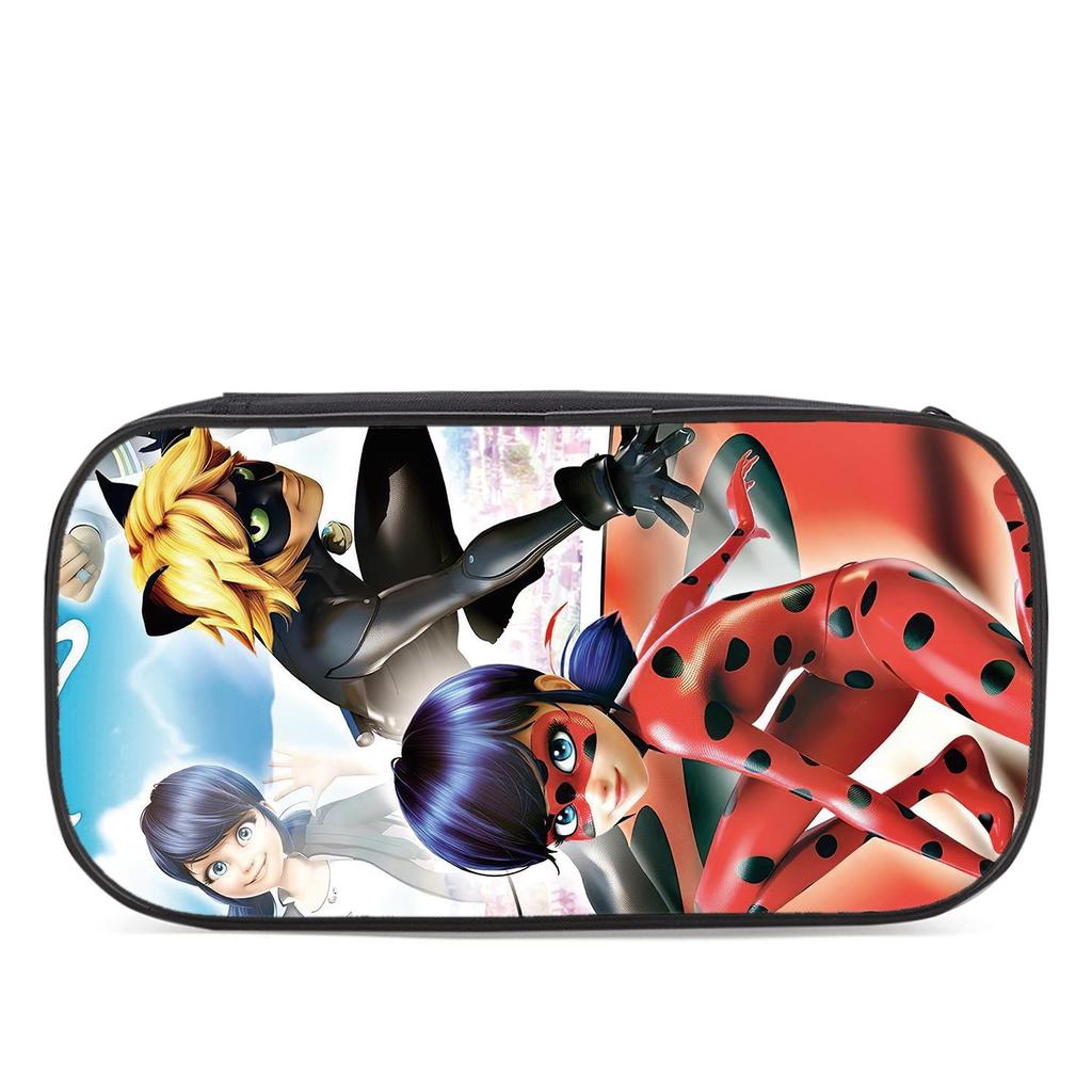 Miraculous Anime 3D Print Waterproof Oxford Cloth Multi-Layer Pencil Case for Kids