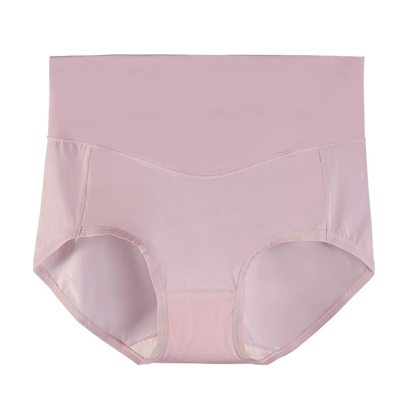

Женское дышащее тонкое хлопковое нижнее белье из ледяного шелка, антибактериальные невидимые треугольные шорты с высокой талией и подъемом бедер XL розовый