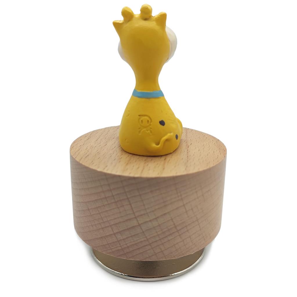 Mini Wooden Animal Carousel Music Box Cute Giraffe Ornament (Theme It's a Small World)