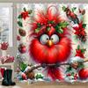 Christmas Snowy Birds Print Bathing Curtain  Bathroom Shower Curtain With 12 Hooks Bathroom Home Decor And Accessories