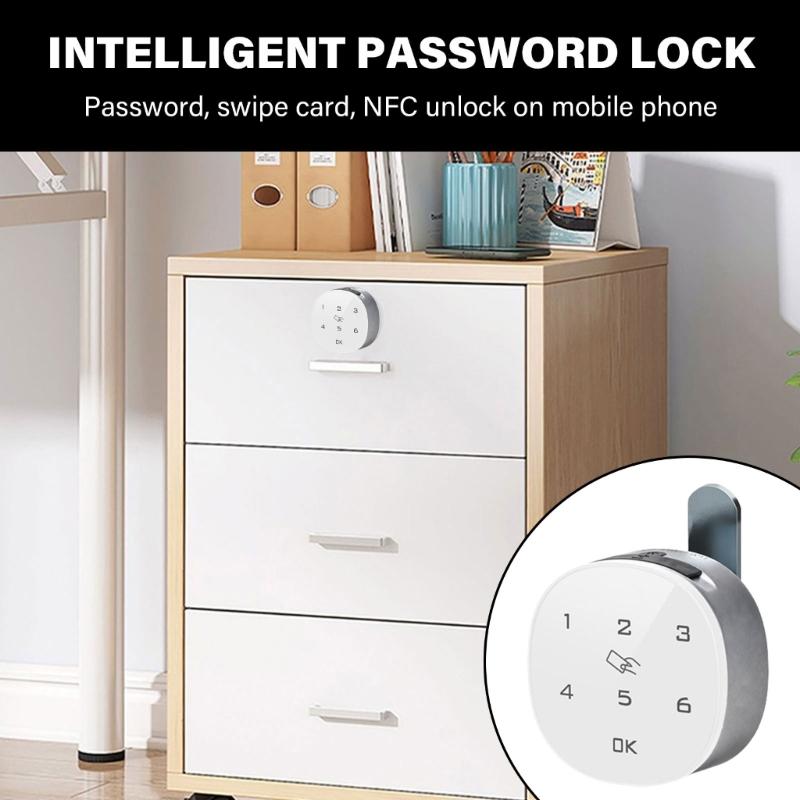 Secure Multiple Unlock Drawer Lock Fingerprint Card & Keypad Entry Intelligent Fingerprint Lock for Furniture Security