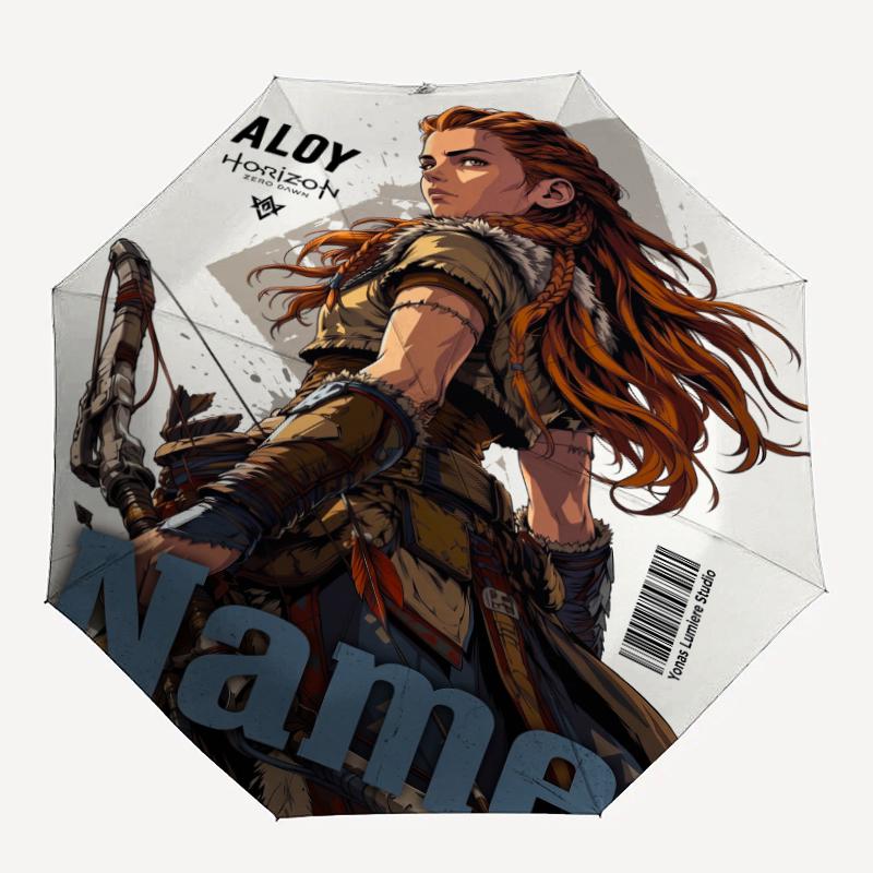 Custom Name Horizon Theme Automatic Umbrella, Lightweight & Portable, 8 Rib, Perfect for Outdoor Travel, Birthdays, Christmas, Gifts.