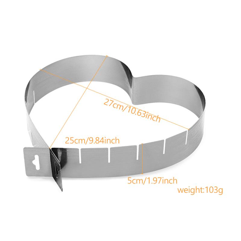 

Adjustable Cake Ring Heart/Square/Round Cake Ring Stainless Cheese Mousse Ring Mold Cakes Collar Acetate Sheets For Baking 0121