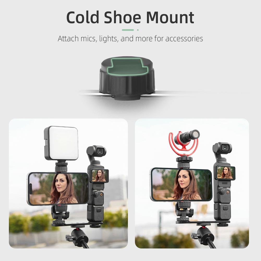 Phone Holder Fixed Bracket for DJI Osmo Pocket 3 Expansion Accessories Fill Light Tripod Clip with 1/4inch Screw