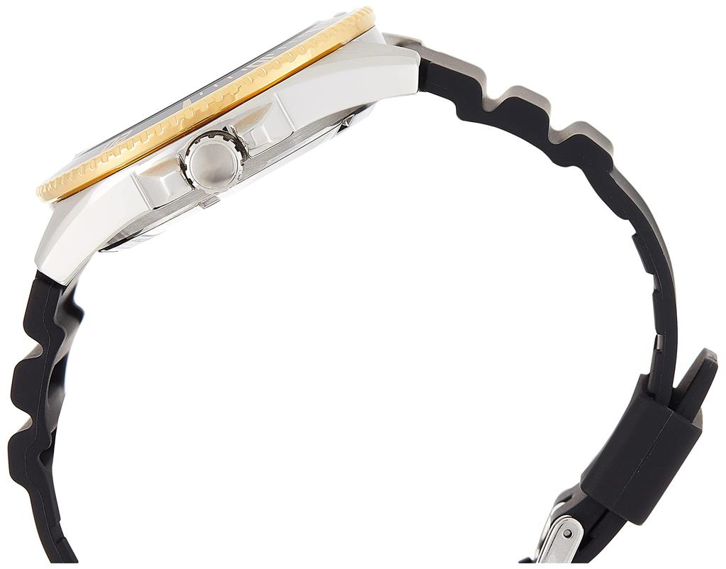 Casio Stainless Steel Quartz Watch with Resin Size Men's Diver-Style Strap, Black, 25.6 (Model MDV-106G-1AVCF)