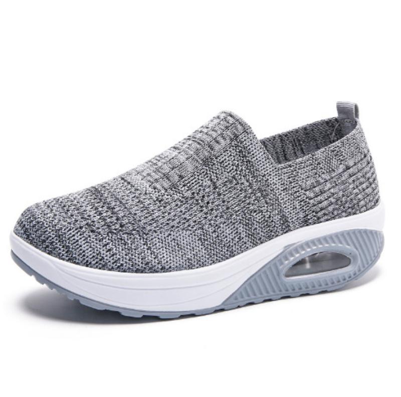 Middle-Aged Elderly Mothers' Shoes Mesh Cloth Outdoor Running Shoes Flying Knit Casual Shoes Comfortable Lightweight Breathable
