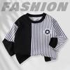 Spring  Children's Sweaters, Boys' Tops, Round Neck Striped Casual Children's Clothing