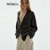 MO&Co. NOIR Series Distressed V-Neck Cardigan