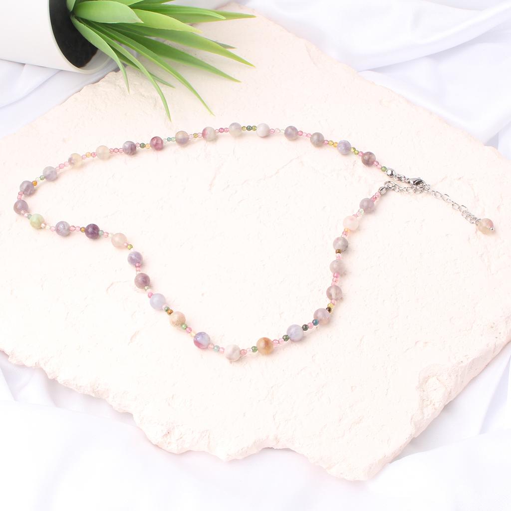 Bien Vetu 6Mm Premium Plum Blossom Tourmaline Gemstone Necklace