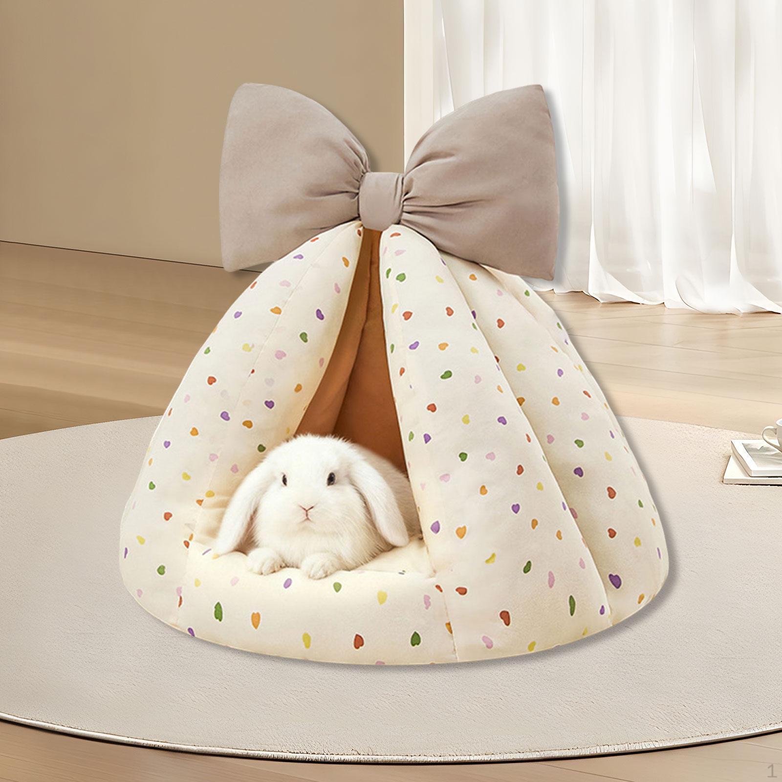 

Hamster Bed Hideaway Soft for Cold Weather Thickened, Cozy Small Animal Bedding Sleeping Nest Beige 50x37cm